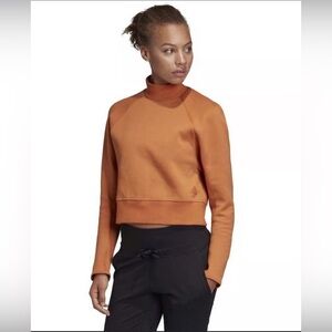 Adidas | Varsity | MockNeck | Burnt Orange | Pullover| Crop Sweatshirt | Size L